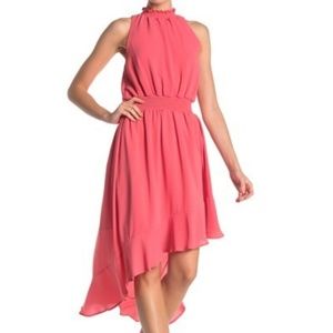 Belle Sky Coral High-Low Dress